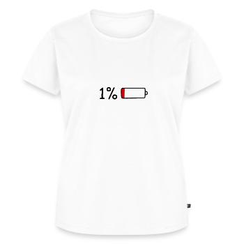 1% Akku. - Frauen Premium Bio T-Shirt - Weiß - Vorne - AI Model Female 172 dark (172cm)