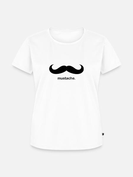 Mustache Schnurrbart - Frauen Premium Bio T-Shirt - Weiß