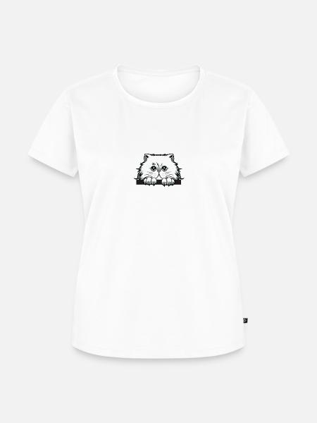 Katze Katzen Katzengesicht - Frauen Premium Bio T-Shirt - Weiß