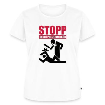 Gegen Polizeiwillkür - Frauen Premium Bio T-Shirt - Weiß - Vorne - AI Model Female 172 dark (172cm)