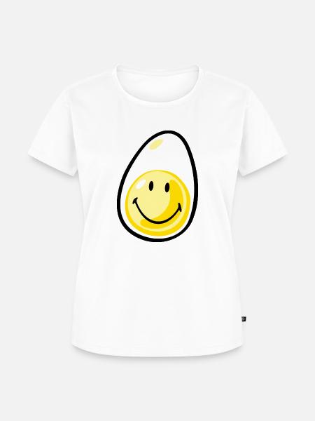 Smiley Hardboiled Egg - Frauen Premium Bio T-Shirt - Weiß