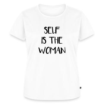 Selbst ist die Frau Denglisch - Frauen Premium Bio T-Shirt - Weiß - Vorne - AI Model Female 172 dark (172cm)
