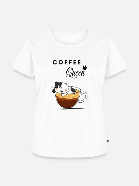 "Coffee Queen" - Frauen Premium Bio T-Shirt - Weiß