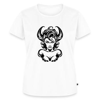 The Devil is a woman - Frauen Premium Bio T-Shirt - Weiß - Vorne - AI Model Female 172 dark (172cm)