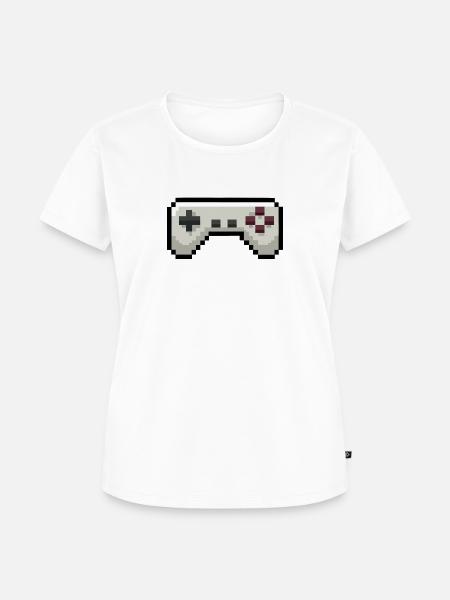 Pixelart Gamecontroller Gaming - Frauen Premium Bio T-Shirt - Weiß