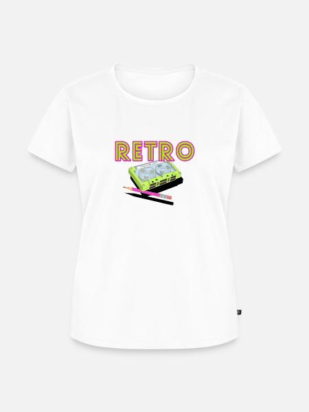Retro Musik-Kassette - 90s - Frauen Premium Bio T-Shirt - Weiß