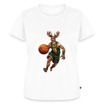Basketball Hirsch - Frauen Premium Bio T-Shirt - Weiß - Vorne - AI Model Female 172 dark (172cm)