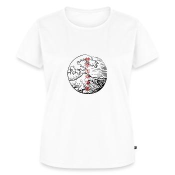 Die große Welle von Kanagawa 2 - Hokusai - Frauen Premium Bio T-Shirt - Weiß - Vorne - AI Model Female 172 dark (172cm)