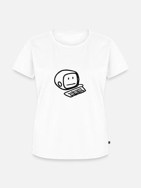 Computersmiley (Schwarz) - Frauen Premium Bio T-Shirt - Weiß