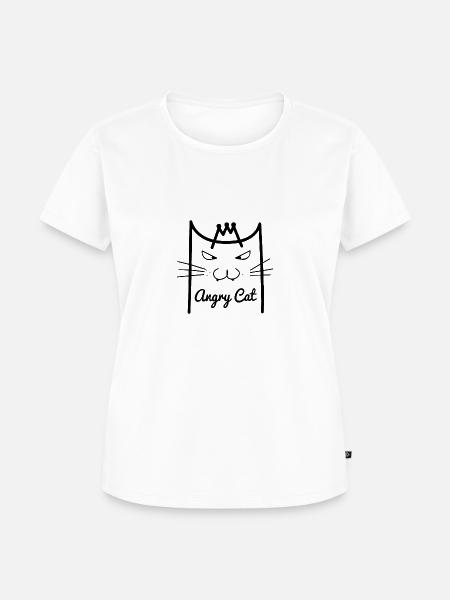 Angry Cat Shirt - Frauen Premium Bio T-Shirt - Weiß