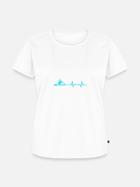 Heartbeat Canoe Heartbeats - Frauen Premium Bio T-Shirt - Weiß