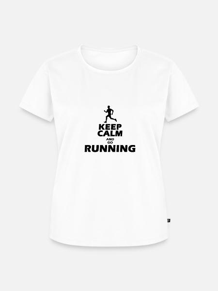 Keep calm and go running - Frauen Premium Bio T-Shirt - Weiß