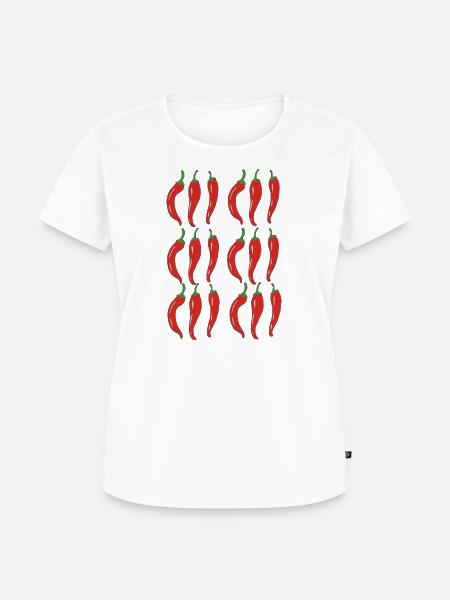 Chili Muster - Frauen Premium Bio T-Shirt - Weiß