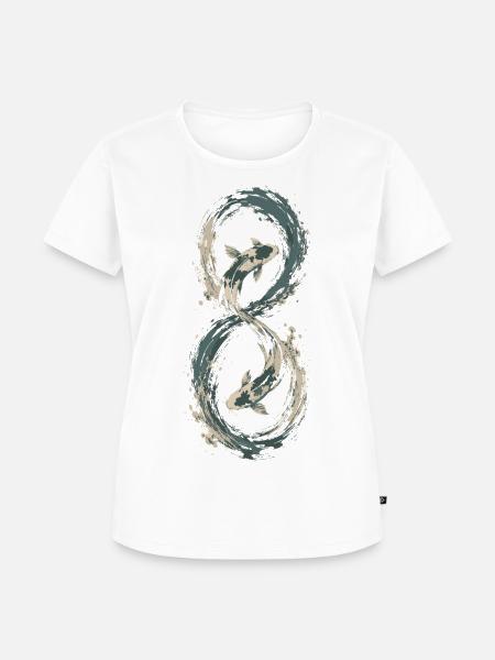 Koi-Unendlichkeitsfluss - Frauen Premium Bio T-Shirt - Weiß