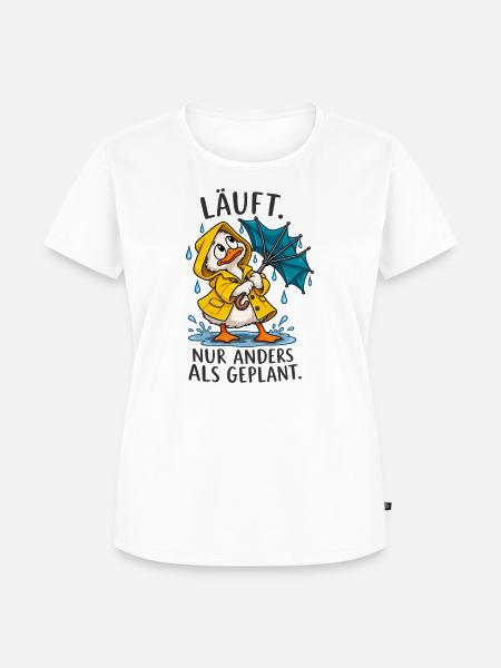Lustige Ente – Anders als geplant - Frauen Premium Bio T-Shirt - Weiß