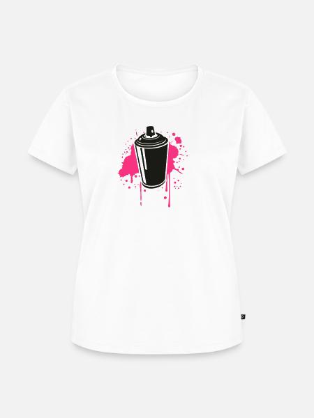 CAN SPRAYDOSE MIT FARBKLECKS - Frauen Premium Bio T-Shirt - Weiß