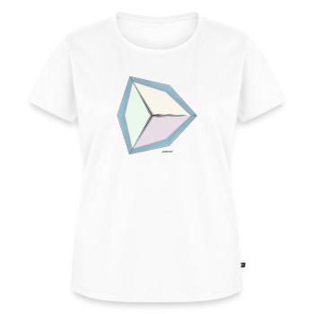 Pastell Cube - Frauen Premium Bio T-Shirt - Weiß - Vorne - AI Model Female 172 dark (172cm)