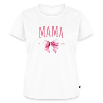 Erster Muttertag Süßes Mama Shirt Rosa Schleife - Frauen Premium Bio T-Shirt - Weiß - Vorne - AI Model Female 172 dark (172cm)