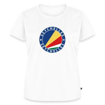 Seychellen - Frauen Premium Bio T-Shirt - Weiß - Vorne - AI Model Female 172 dark (172cm)