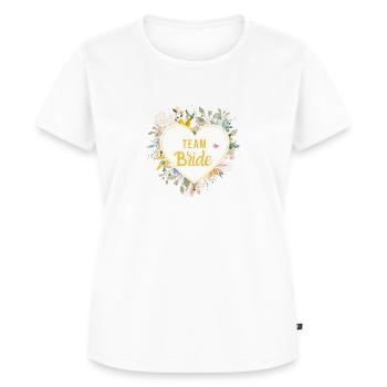 Équipe Bride! Coeur de fleurs, personnalisable - T-shirt Premium bio Femme - blanc - Devant - AI Model Female 172 dark (172cm)
