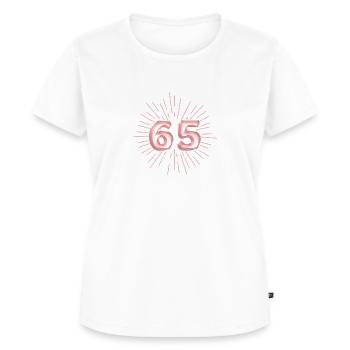 Number 65, rose gold, customizable - Women's Premium Organic T-shirt - white - Front - AI Model Female 172 dark (172cm)