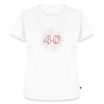 Numéro 40, or rose, personnalisable - T-shirt Premium bio Femme - blanc - Devant - AI Model Female 172 dark (172cm)