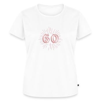 Numéro 60, or rose, personnalisable - T-shirt Premium bio Femme - blanc - Devant - AI Model Female 172 dark (172cm)