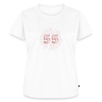 Numéro 55, or rose, personnalisable - T-shirt Premium bio Femme - blanc - Devant - AI Model Female 172 dark (172cm)