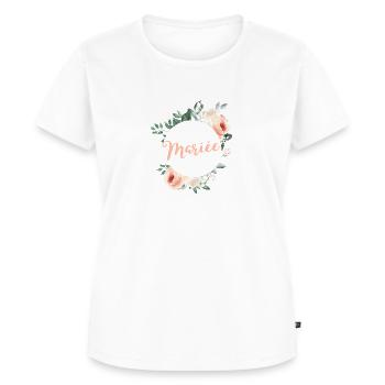 Mariée! Grün-Pastell-Kranz - Frauen Premium Bio T-Shirt - Weiß - Vorne - AI Model Female 172 dark (172cm)
