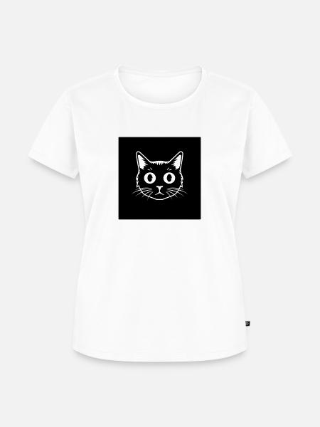 Katzenkopf - Frauen Premium Bio T-Shirt - Weiß