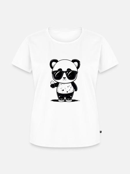 Süßer Panda - Frauen Premium Bio T-Shirt - Weiß