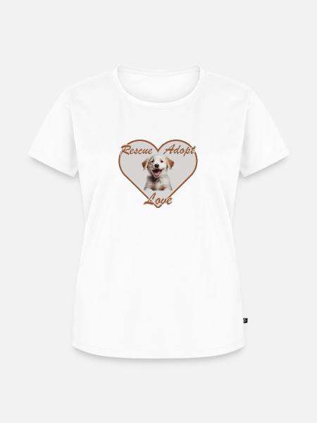 Rescue Adopt Love - Frauen Premium Bio T-Shirt - Weiß