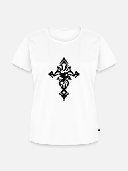 Gotisches Kreuz - Frauen Premium Bio T-Shirt - Weiß