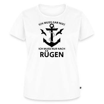 Rügen - ICH MUSS NUR NACH RÜGEN - Frauen Premium Bio T-Shirt - Weiß - Vorne - AI Model Female 172 dark (172cm)