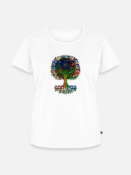 Baum des Universums - Frauen Premium Bio T-Shirt - Weiß