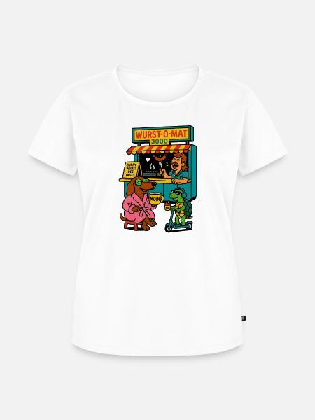 Dackel Imbiss Moin - Frauen Premium Bio T-Shirt - Weiß
