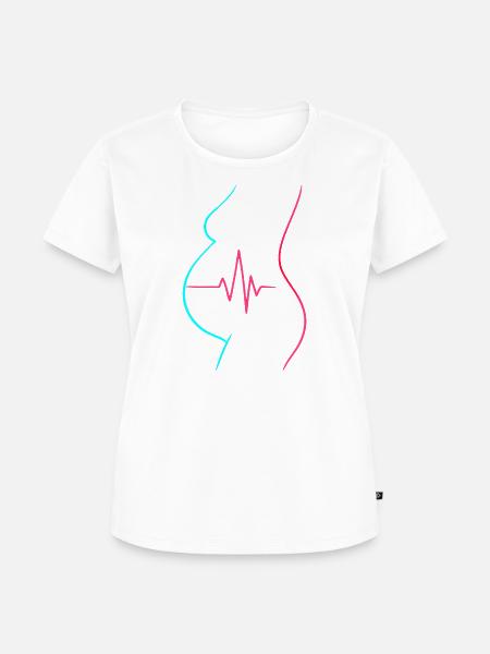 Neon-Silhouette schlägt Babyschwangerschaft - Frauen Premium Bio T-Shirt - Weiß