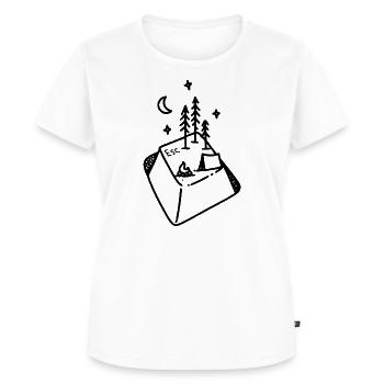 ESC Nature | Geek-Camping - Frauen Premium Bio T-Shirt - Weiß - Vorne - AI Model Female 172 dark (172cm)