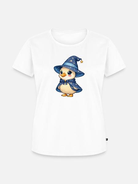 Küken im Zauberhut und Cape - Frauen Premium Bio T-Shirt - Weiß