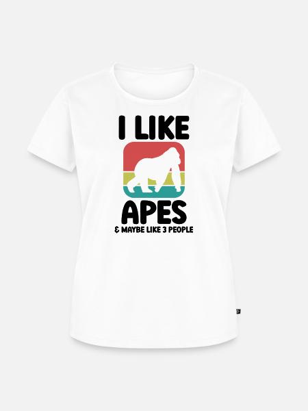 Affen Retro Humor - Frauen Premium Bio T-Shirt - Weiß