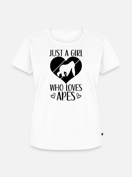 Affe Herz Silhouette - Frauen Premium Bio T-Shirt - Weiß