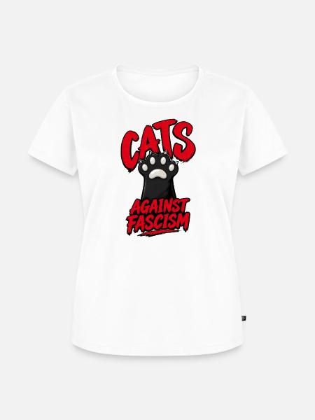 Cats Against Fascism - Frauen Premium Bio T-Shirt - Weiß