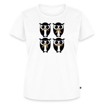 moustache owl - T-shirt Premium bio Femme - blanc - Devant - AI Model Female 172 dark (172cm)