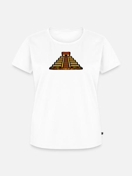 Maya-Pyramide Abendlicht - Frauen Premium Bio T-Shirt - Weiß