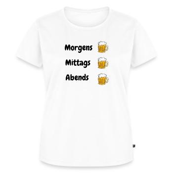 Morgens mittags abends Bier trinken - Frauen Premium Bio T-Shirt - Weiß - Vorne - AI Model Female 172 dark (172cm)