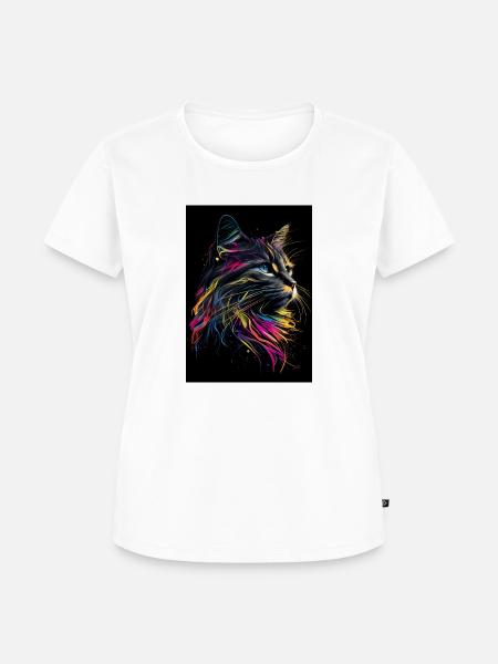 Abstract Cat - Frauen Premium Bio T-Shirt - Weiß