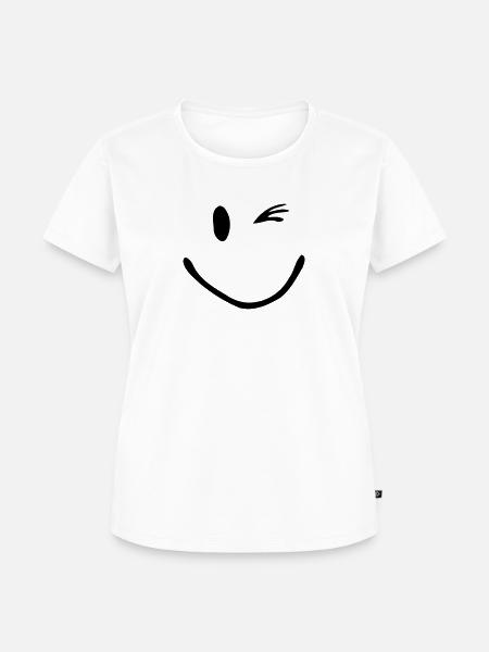 Zwinker Smiley - Frauen Premium Bio T-Shirt - Weiß
