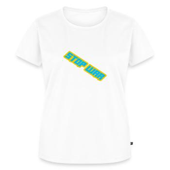 Stop the war - Women's Premium Organic T-shirt - white - Front - AI Model Female 172 dark (172cm)