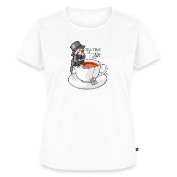 tea time like a Sir with Earl Grey (text) - Women's Premium Organic T-shirt - white - Front - AI Model Female 172 dark (172cm)