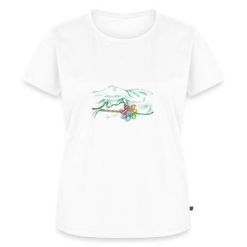 Moulin à vent et drapé - T-shirt Premium bio Femme - blanc - Devant - AI Model Female 172 dark (172cm)